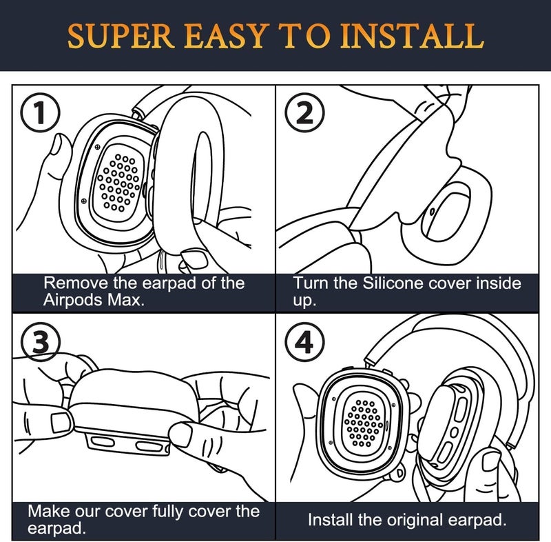 SoloWIT Sweat Proof Silicone Ear Cover for AirPods Max, Comfortable Fit for Gym Exercise, Easy to Clean, No Sound Quality Loss - Purple - Image 5